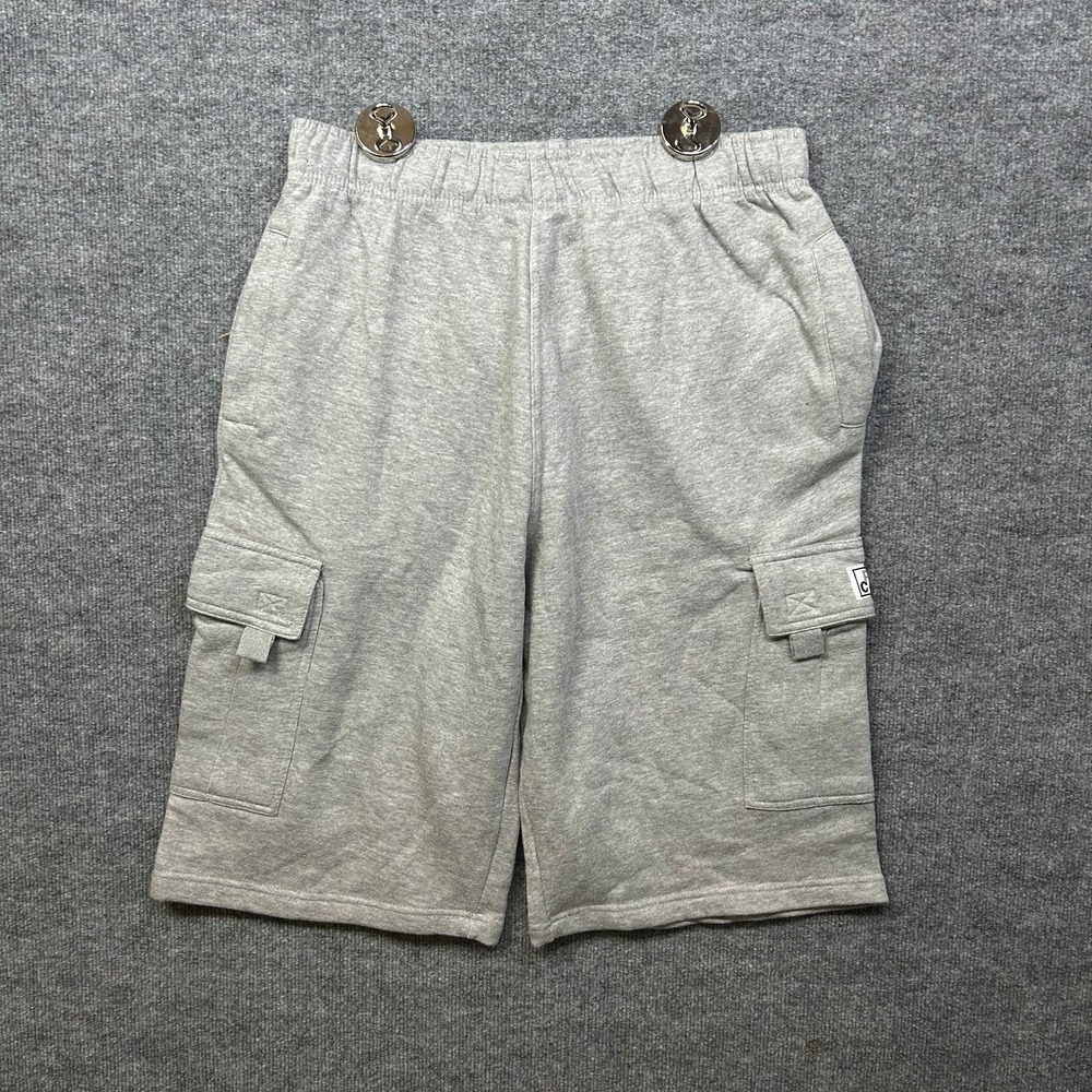Pro Club Fleece Cargo Sweat Shorts Men's Gray Elastic Waist Y2K Athletic - XL